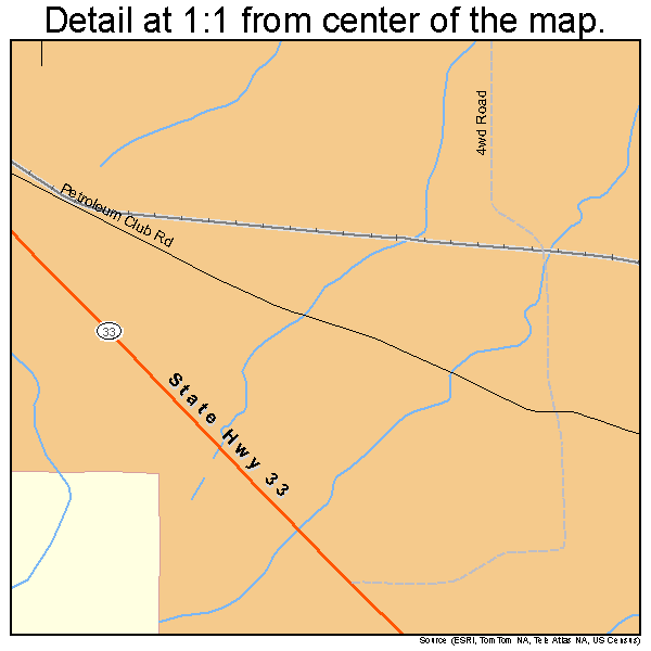 Taft, California road map detail