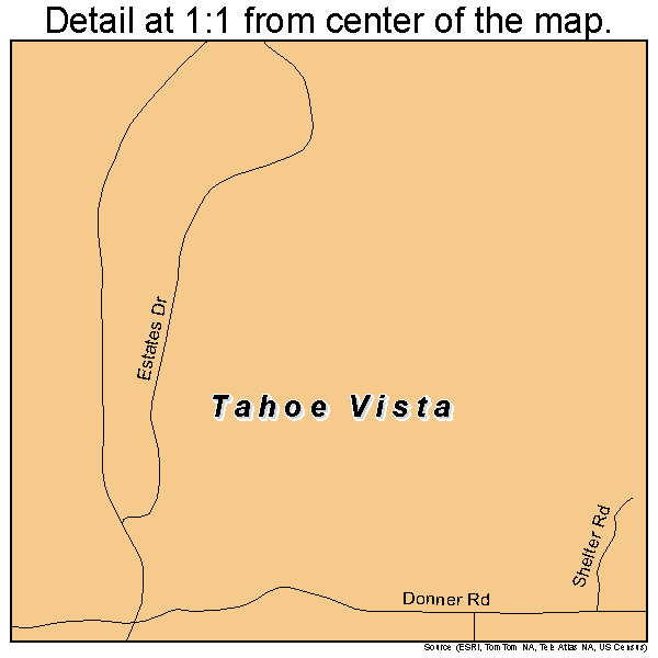 Tahoe Vista, California road map detail
