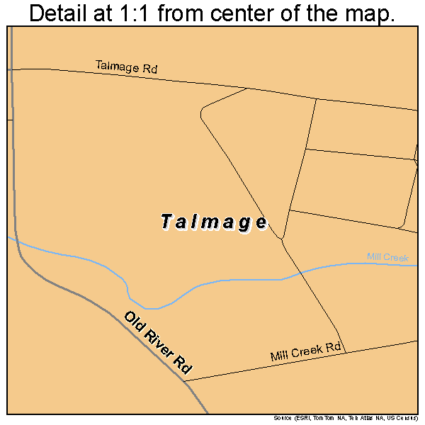 Talmage, California road map detail