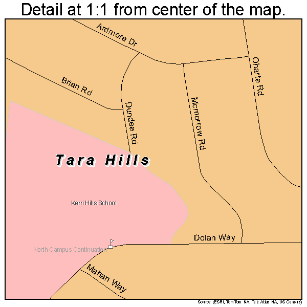 Tara Hills, California road map detail