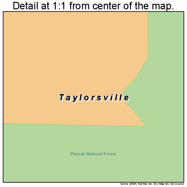 Taylorsville, California road map detail