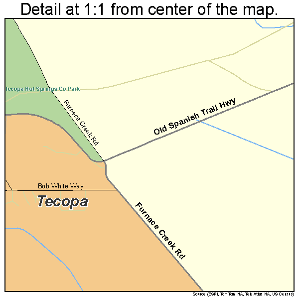 Tecopa, California road map detail