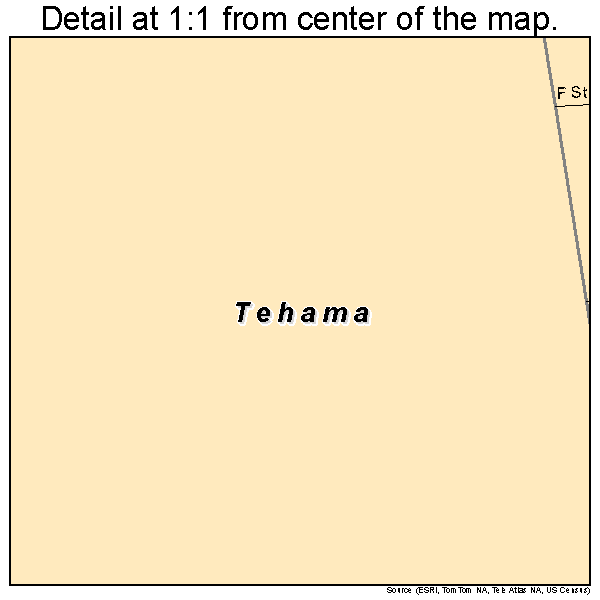 Tehama, California road map detail
