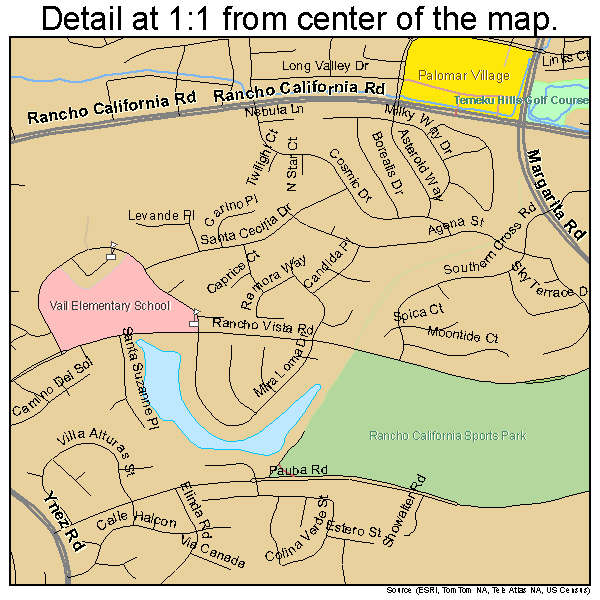 Temecula, California road map detail