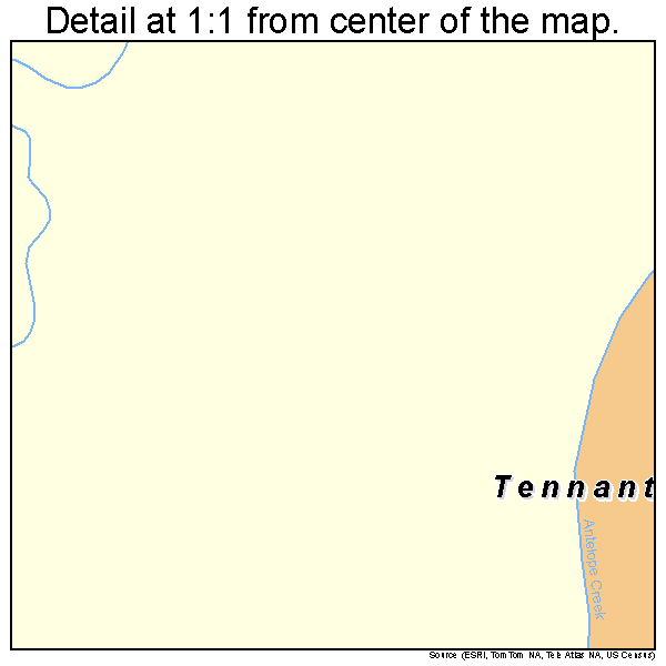 Tennant, California road map detail