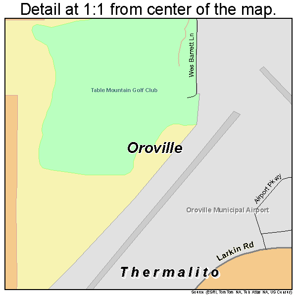 Thermalito, California road map detail