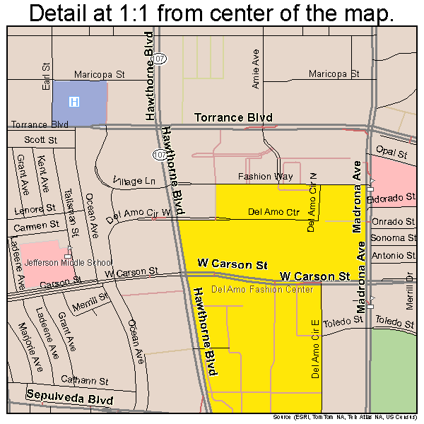 Torrance, California road map detail