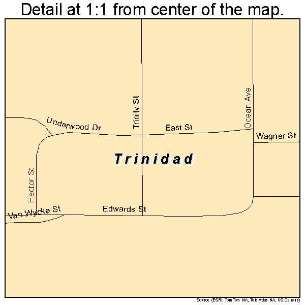 Trinidad, California road map detail