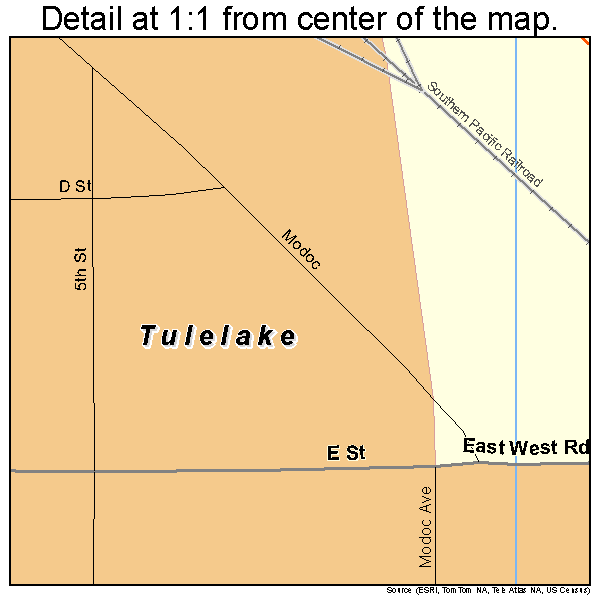 Tulelake, California road map detail