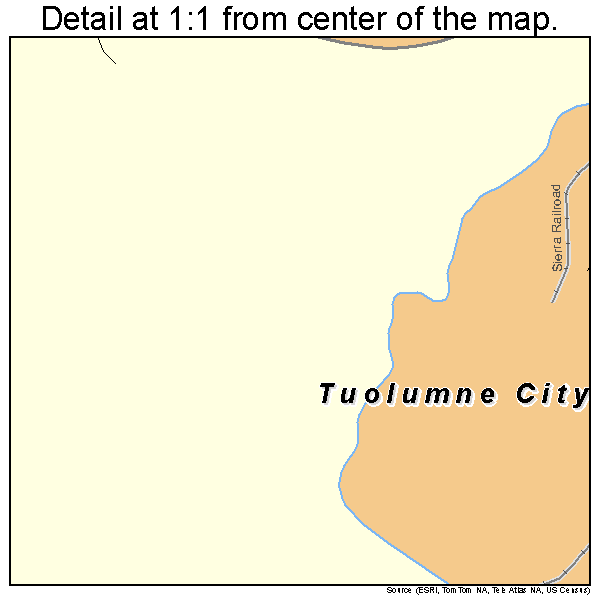 Tuolumne City, California road map detail