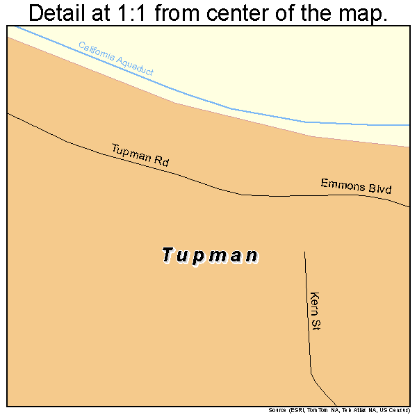 Tupman, California road map detail