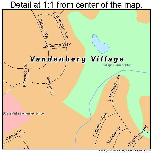 Vandenberg Village, California road map detail
