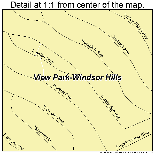 View Park-Windsor Hills, California road map detail