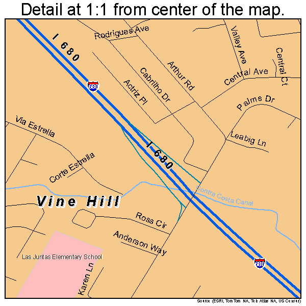 Vine Hill, California road map detail