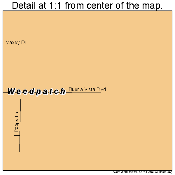 Weedpatch, California road map detail