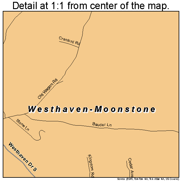 Westhaven-Moonstone, California road map detail