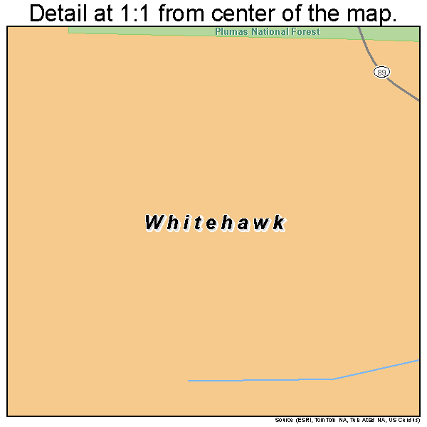 Whitehawk, California road map detail