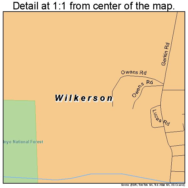 Wilkerson, California road map detail