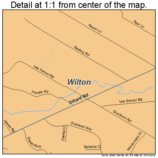 Wilton, California road map detail