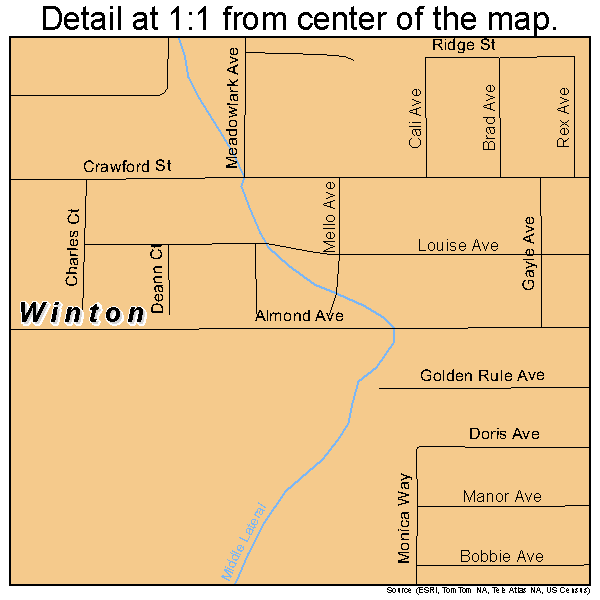 Winton, California road map detail