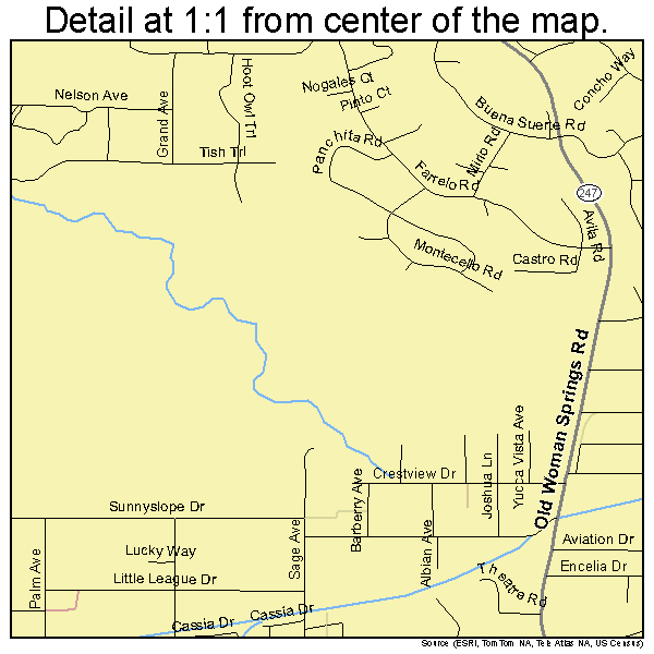 Yucca Valley, California road map detail