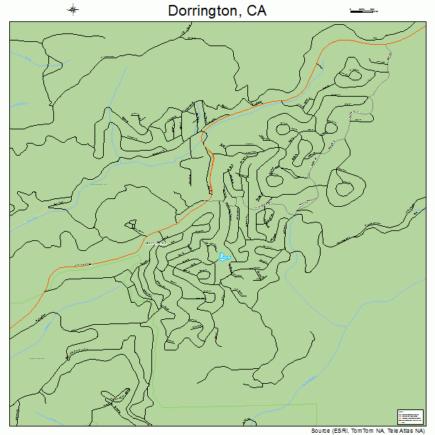 Dorrington, CA street map