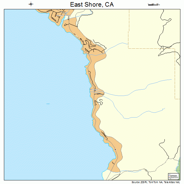 East Shore, CA street map