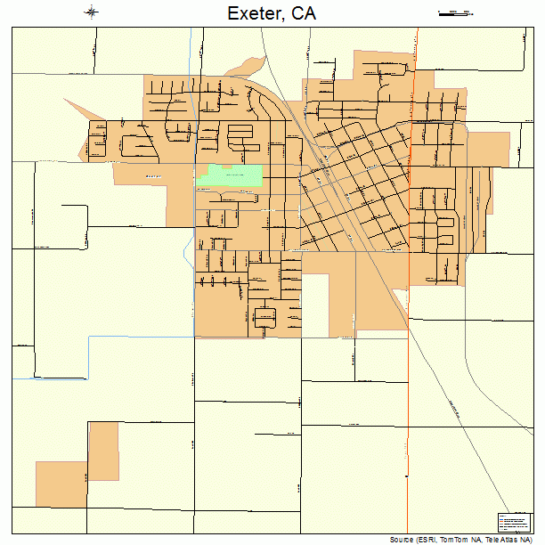 Exeter, CA street map
