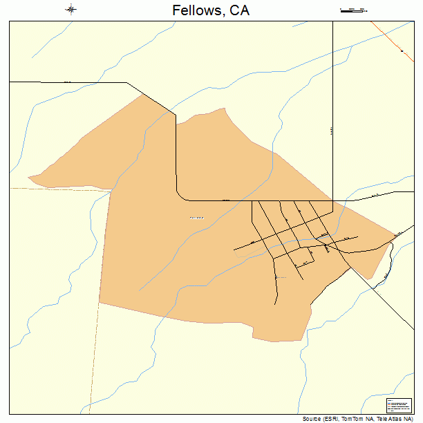 Fellows, CA street map