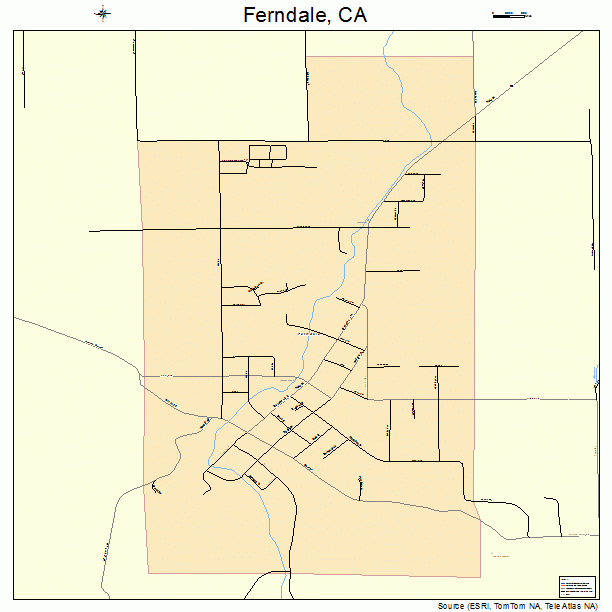 Ferndale, CA street map