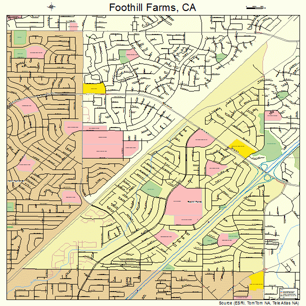 Foothill Farms, CA street map