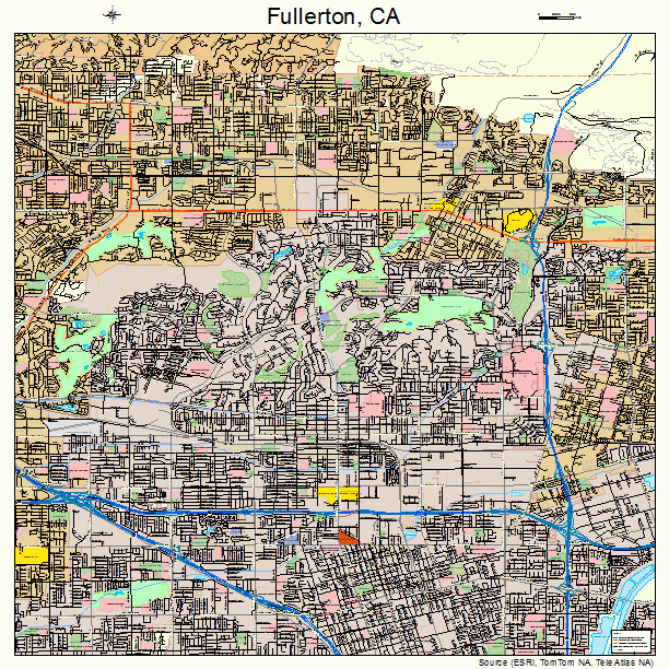 Fullerton, CA street map