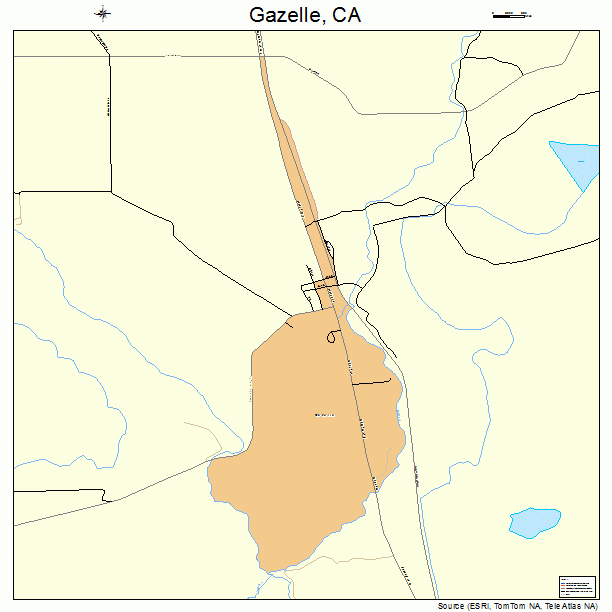 Gazelle, CA street map