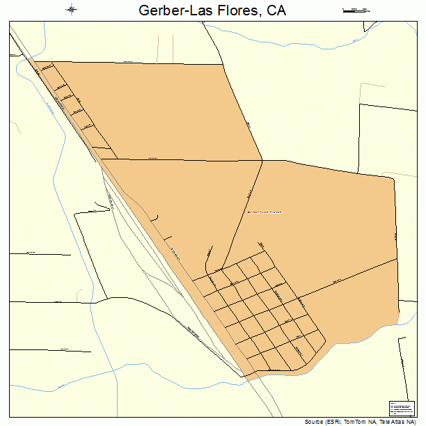 Gerber-Las Flores, CA street map