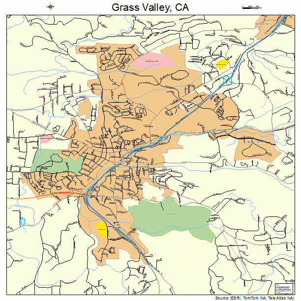Grass Valley, CA street map