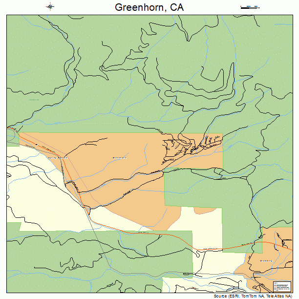 Greenhorn, CA street map