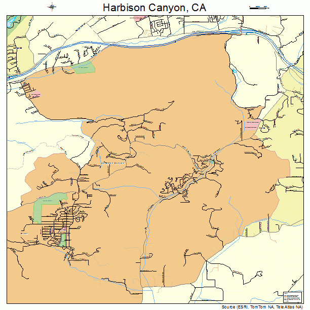 Harbison Canyon, CA street map