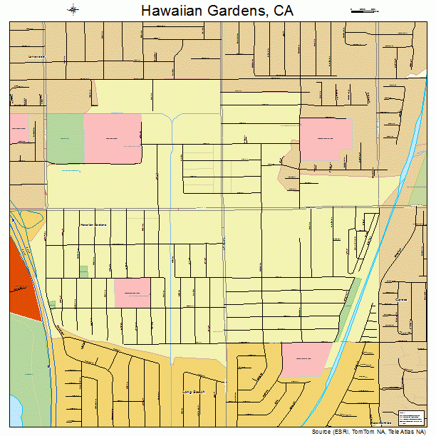 Hawaiian Gardens, CA street map