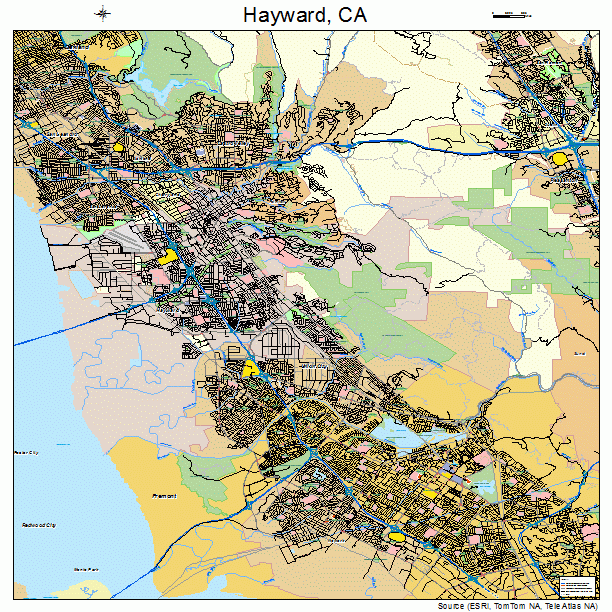 Hayward, CA street map