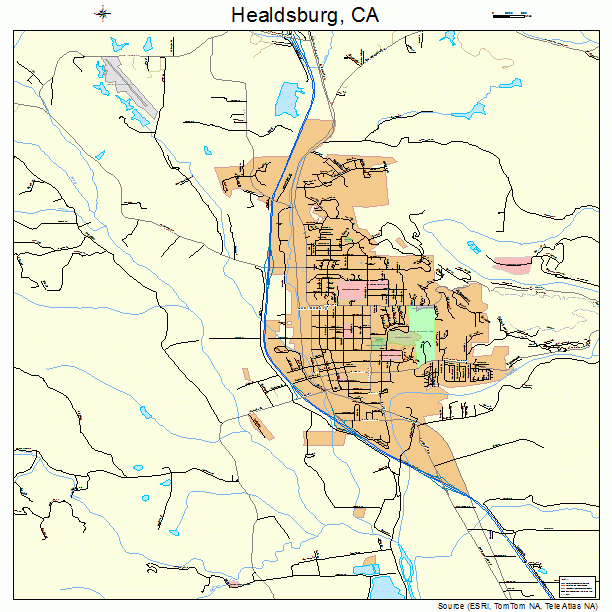 Healdsburg, CA street map