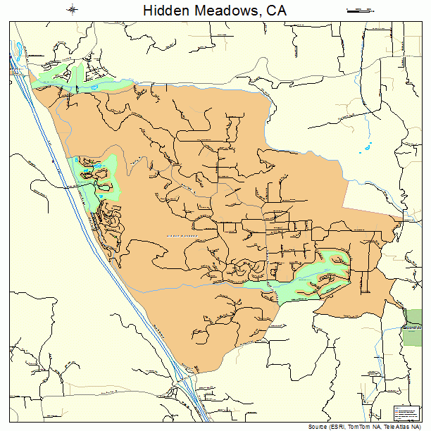 Hidden Meadows, CA street map