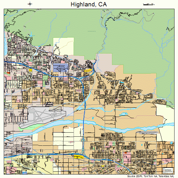 Highland, CA street map