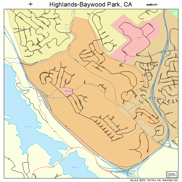 Highlands-Baywood Park, CA street map