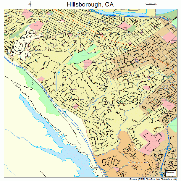 Hillsborough, CA street map