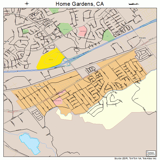 Home Gardens, CA street map