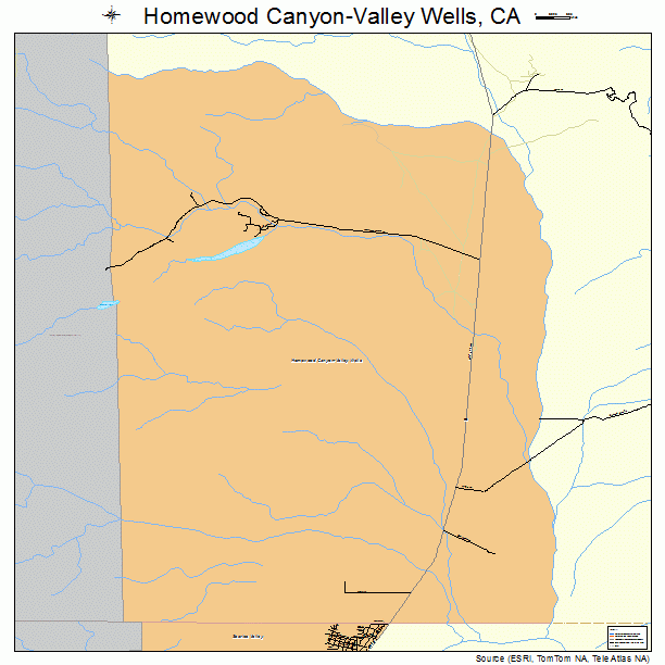 Homewood Canyon-Valley Wells, CA street map