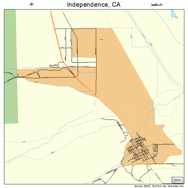 Independence, CA street map