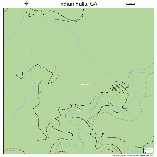 Indian Falls, CA street map