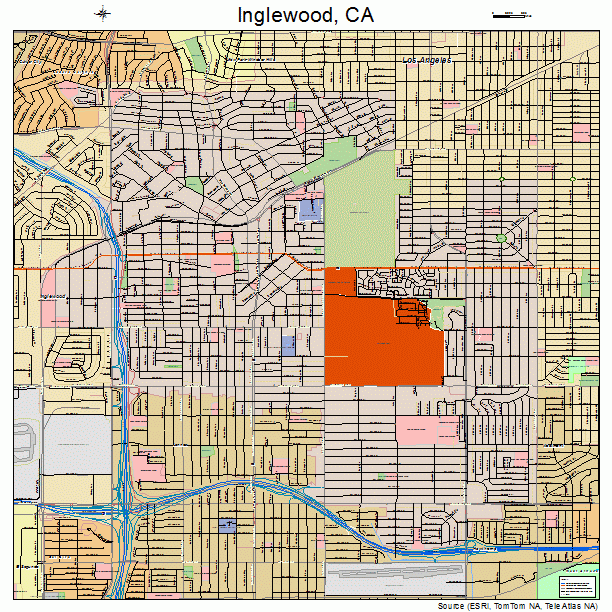 Inglewood, CA street map