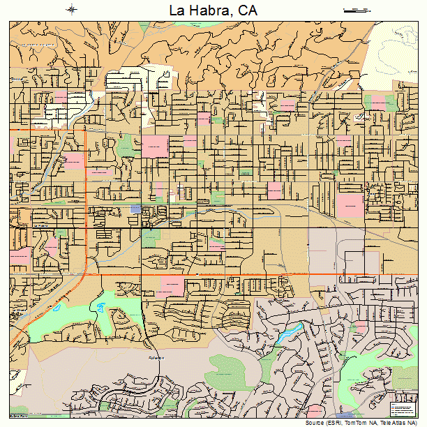 La Habra, CA street map